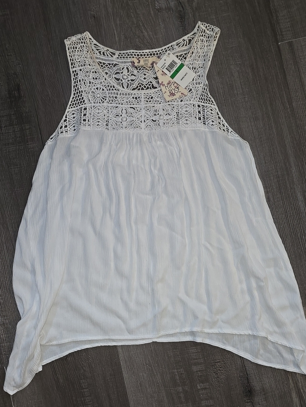 White Crochet Yoke Sleeveless Camisole